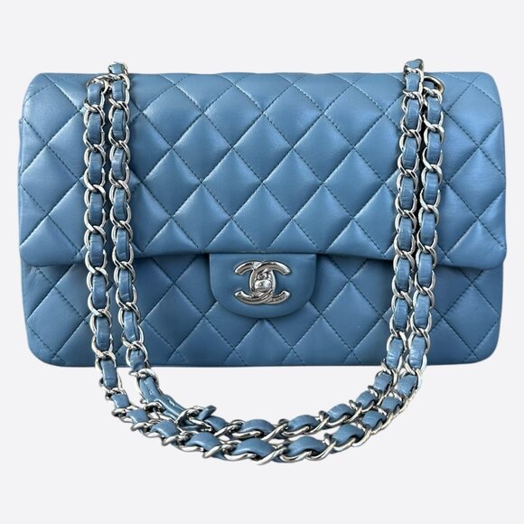 Chanel Blue Lambskin Quilted Medium Flap Bag - Picture 1 of 7